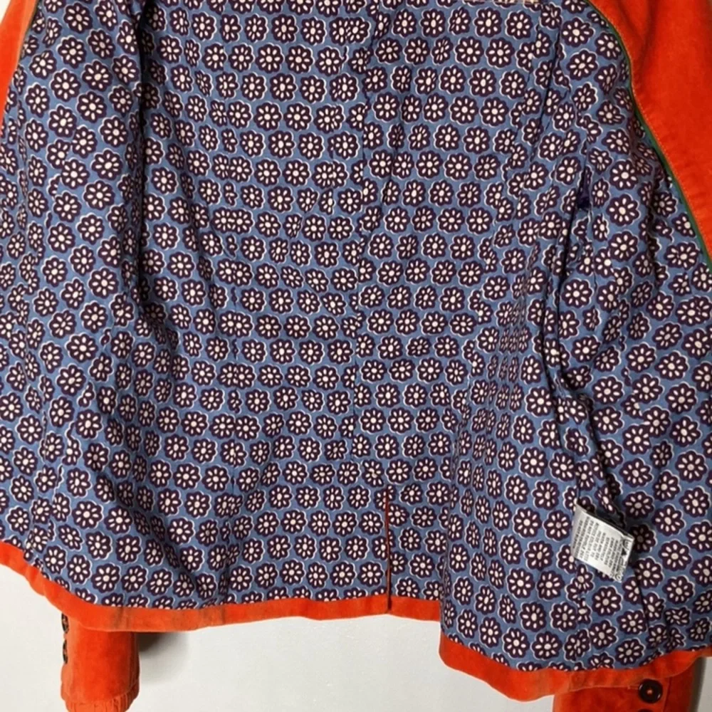 BODEN ORANGE VELVET 3 BUTTON BLAZER SZ 12 - Picture 7 of 11